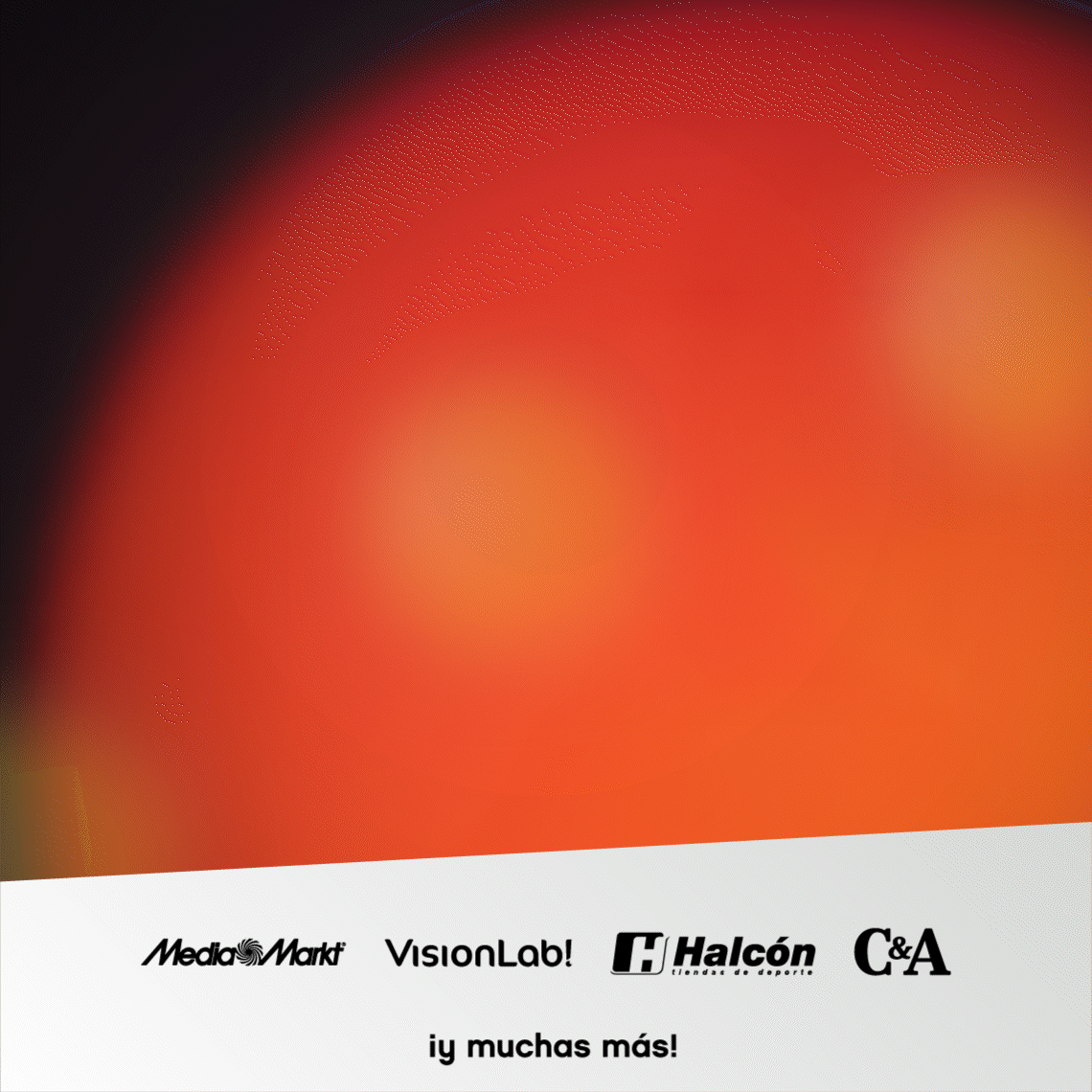 Chico vestido con estilo invernal y de negro promociona los "Black Days" sobre un fondo degradado con logos de marcas.