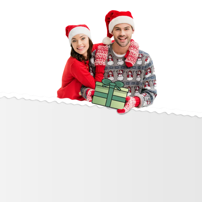 dos chicos con regalos